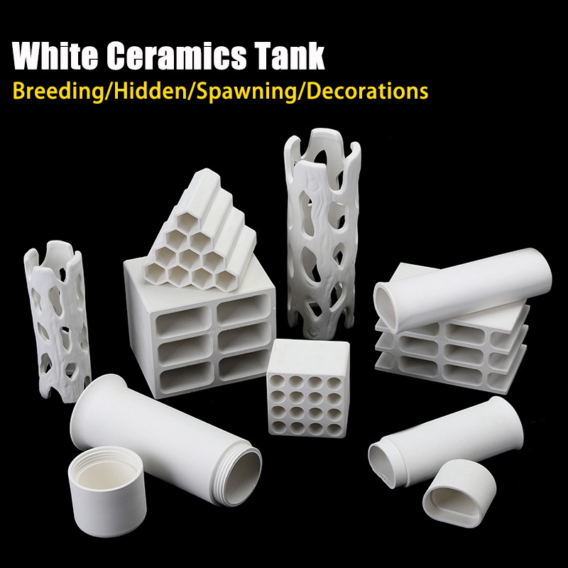 Tagine Clay Pot - White Ceramics Tank Aquarium Fish Tank