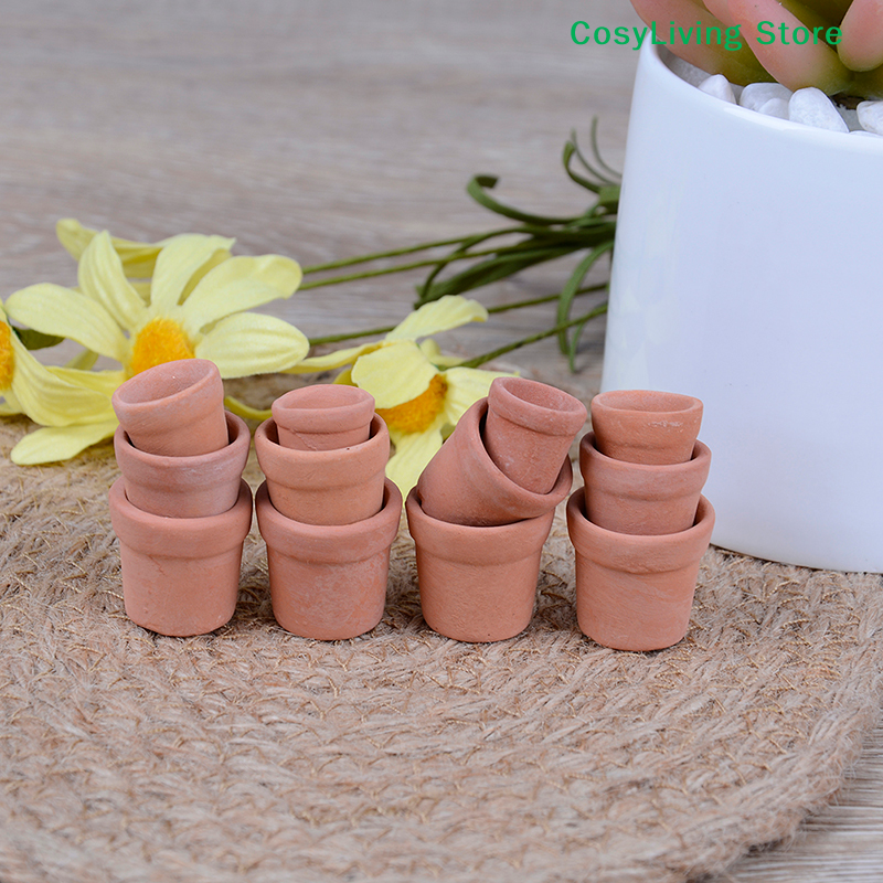 12Pcs/Set 1:12 Miniature Handm - Tagine Clay Pot 评论和价格
