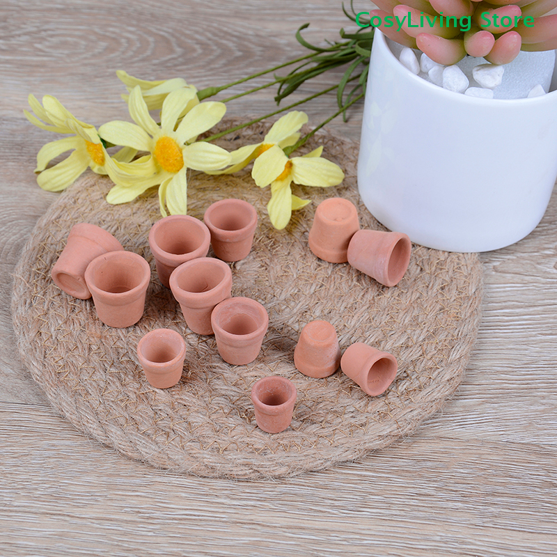 12Pcs/Set 1:12 Miniature Handm - Tagine Clay Pot 评论和价格