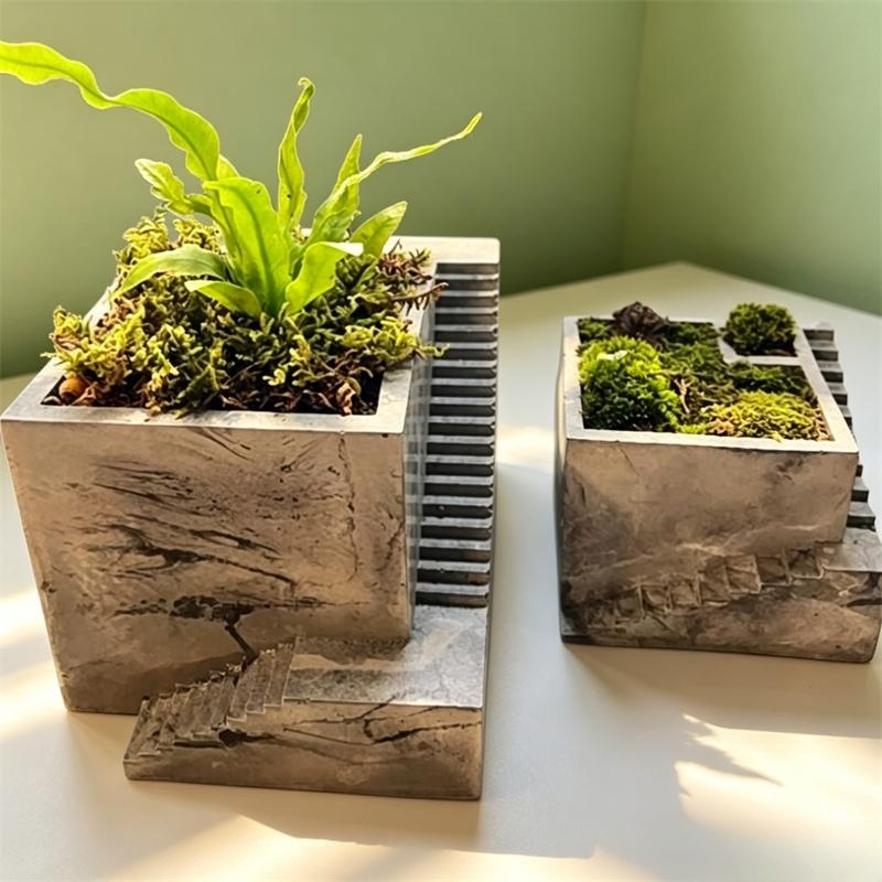 Square Stairs Shape Succulent  - Tagine Clay Pot 评论和价格