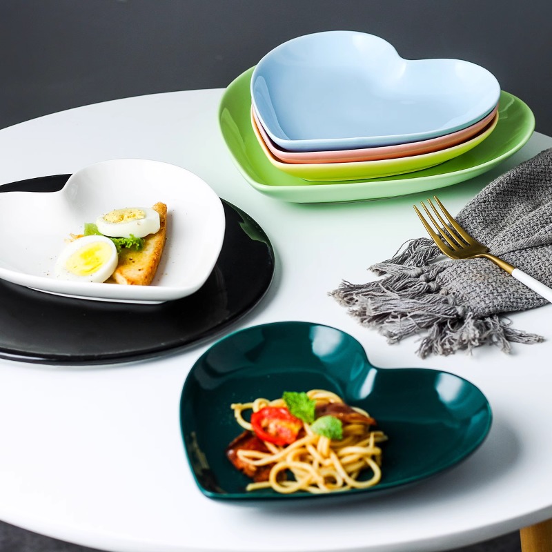 Creative Pink Heart Ceramic Pl - Home Cooking Order 评论和价格