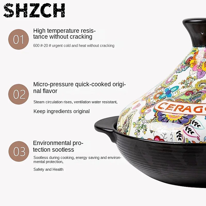 2L Ceramic Tagine Clay Pot Ste - Tagine Clay Pot 评论和价格