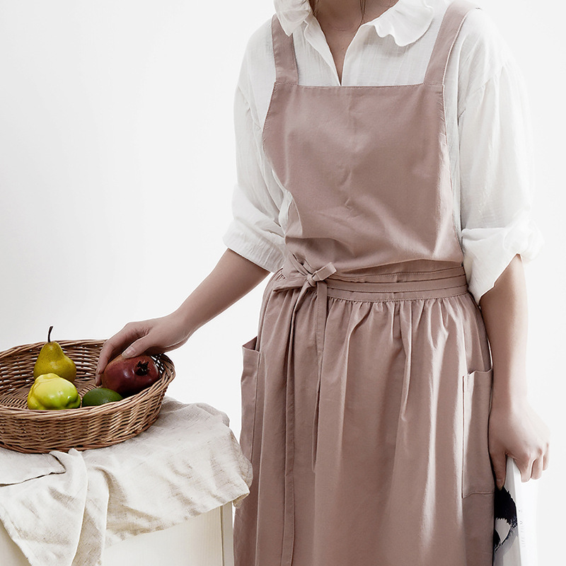 Women Cotton Linen Bib Apron J - Home Cooking In Japanese 评论和价格