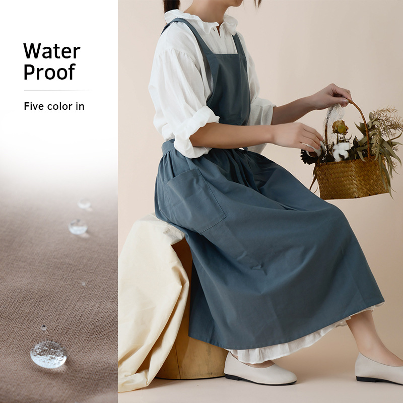 Women Cotton Linen Bib Apron J - Home Cooking In Japanese 评论和价格